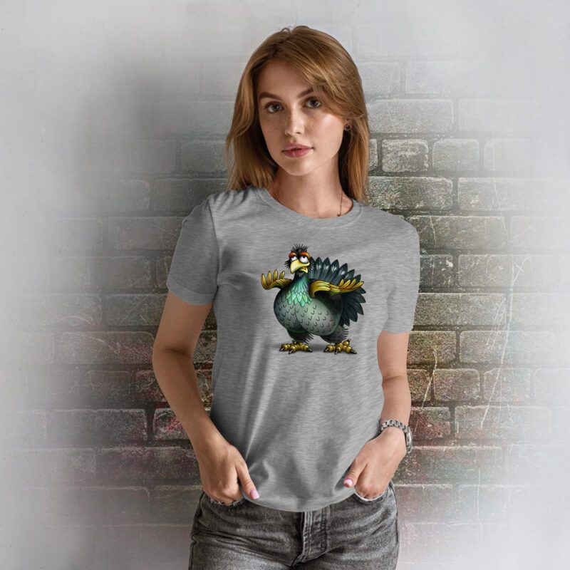 Funnyfriend Damen T-Shirt Auerhahn grey melange