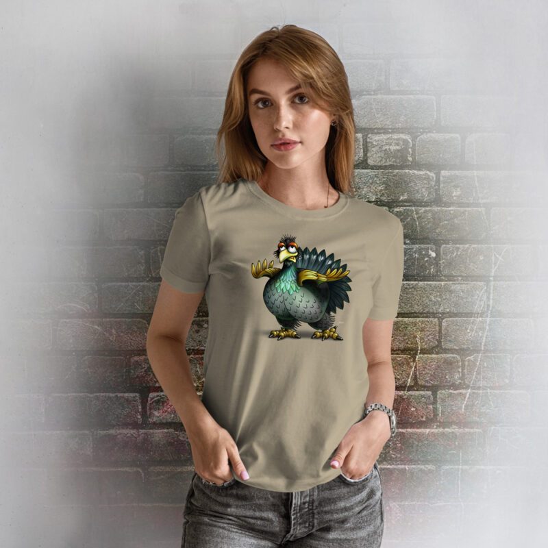 Funnyfriend Damen T-Shirt Auerhahn khaki