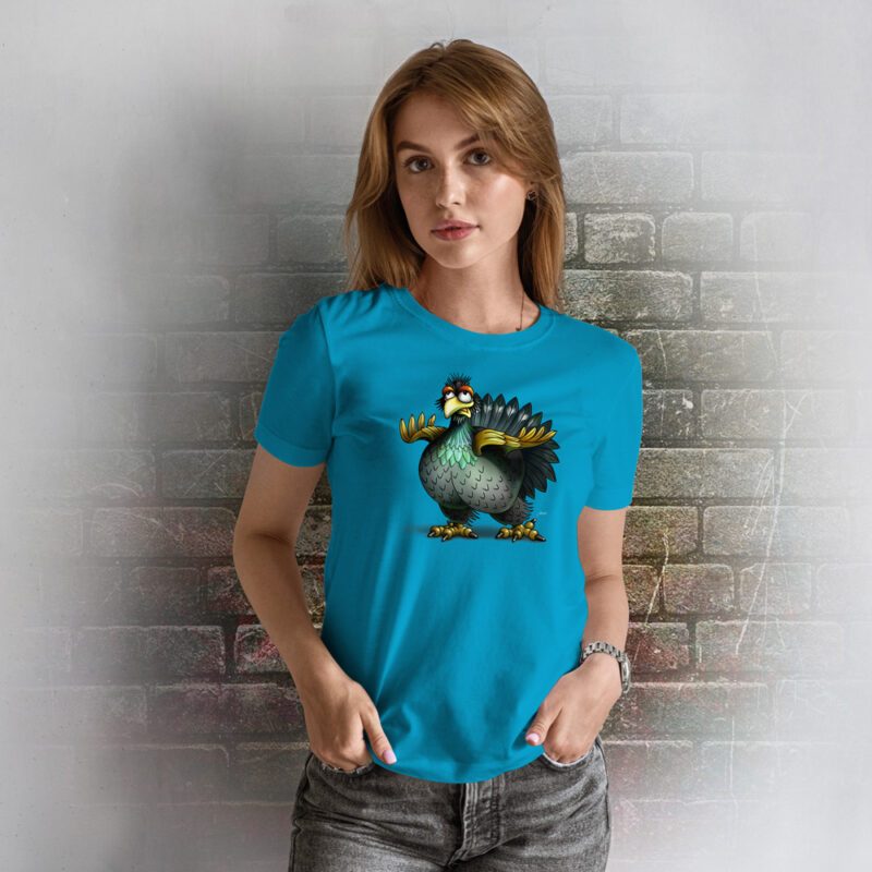 Funnyfriend Damen T-Shirt Auerhahn aqua
