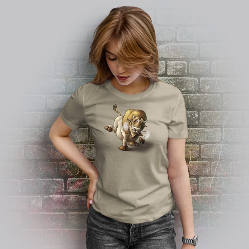 Funnyfriend Damen T-Shirt Bison khaki