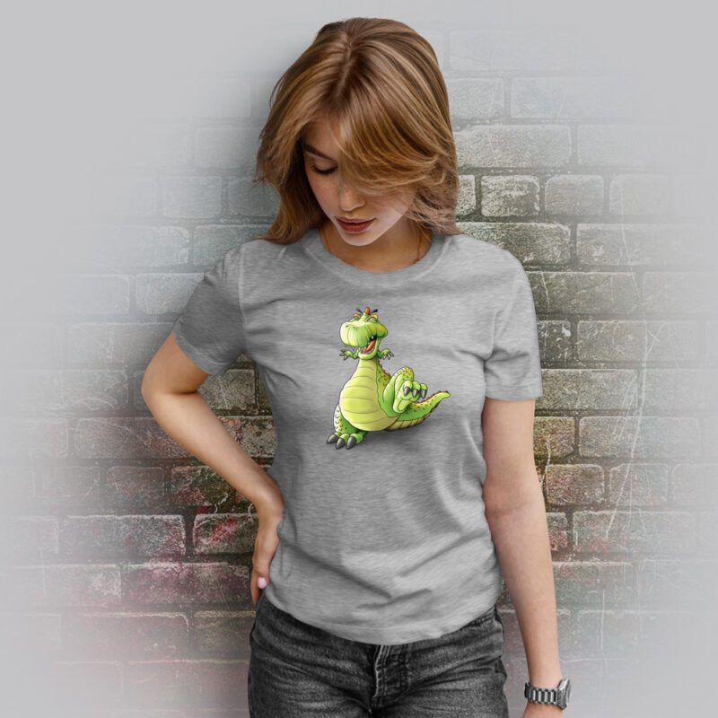Funnyfriend Damen T-Shirt Dino grey melange