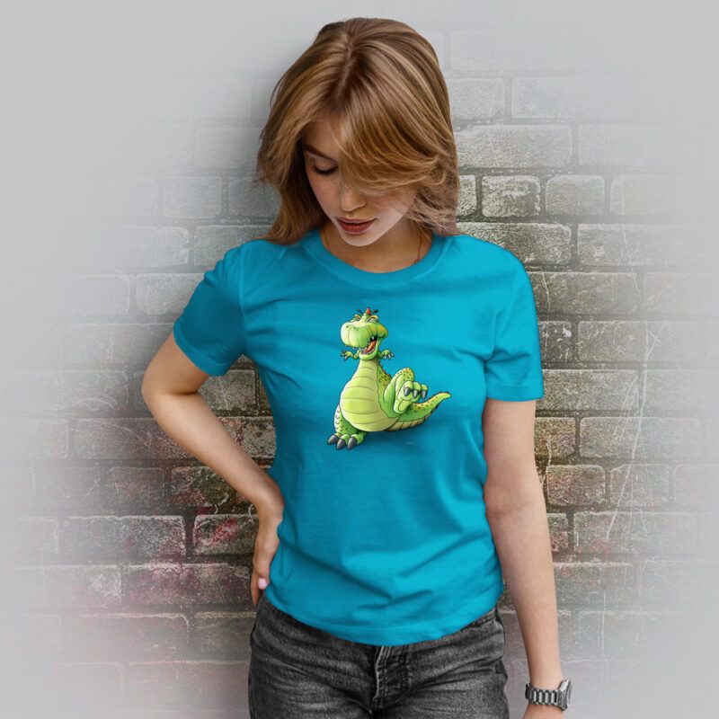 Funnyfriend Damen T-Shirt Dino aqua