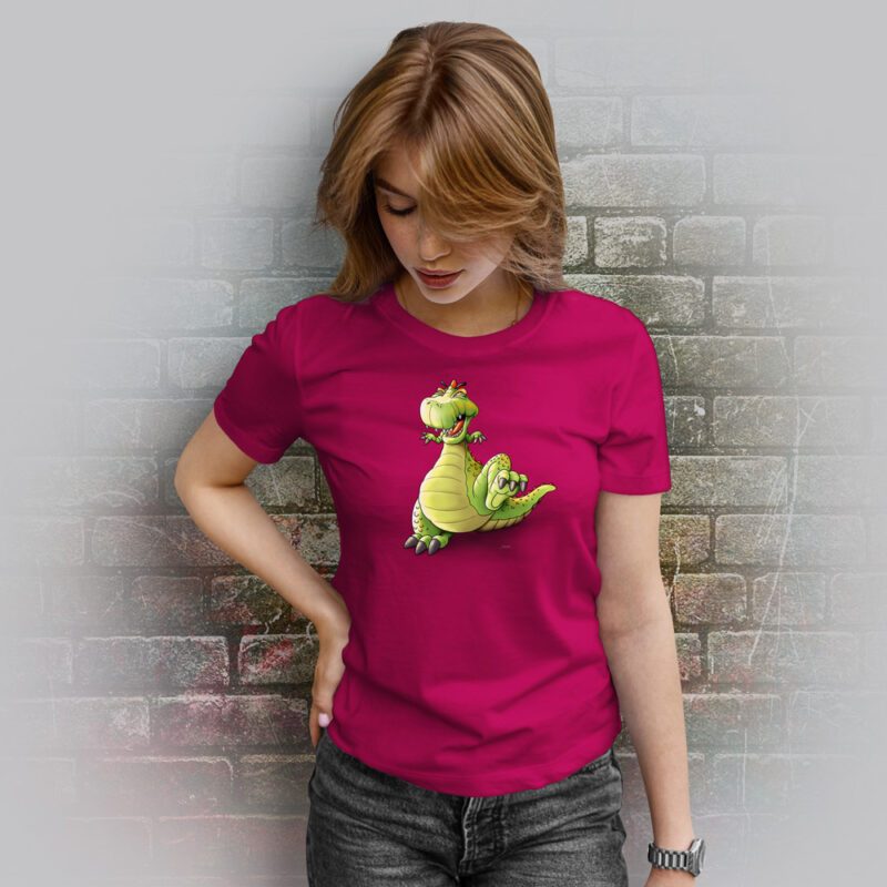 Funnyfriend Damen T-Shirt Dino fuchsia