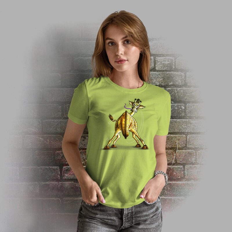 Funnyfriend Damen T-Shirt Giraffe apple green