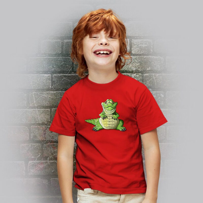 Funnyfriend Kids T-Shirt Alligator rot