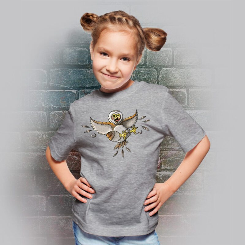 Funnyfriend Kids T-Shirt Eule grey melange