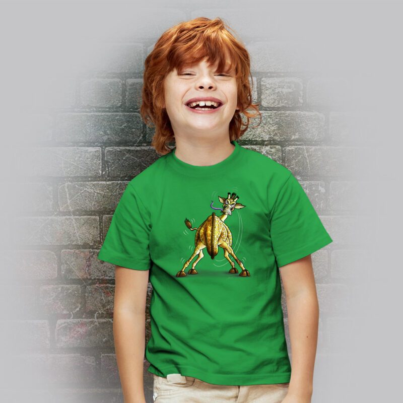 Funnyfriend Kids T-Shirt Giraffe kelly green