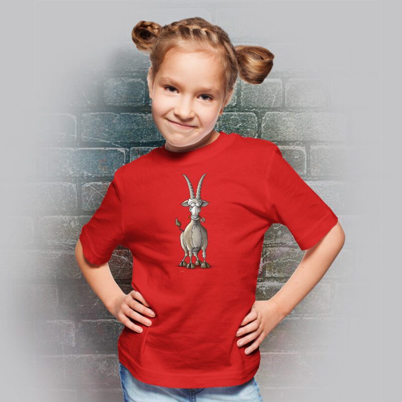 Funnyfriend Kids T-Shirt Steinbock rot