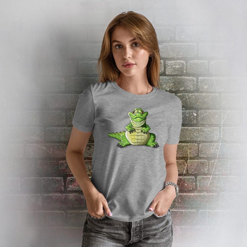Funnyfriend Damen T-Shirt Kroko grey melange