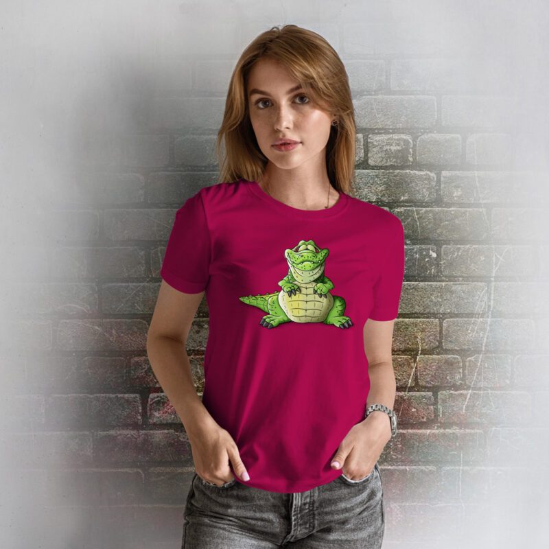 Funnyfriend Damen T-Shirt Kroko fuchsia