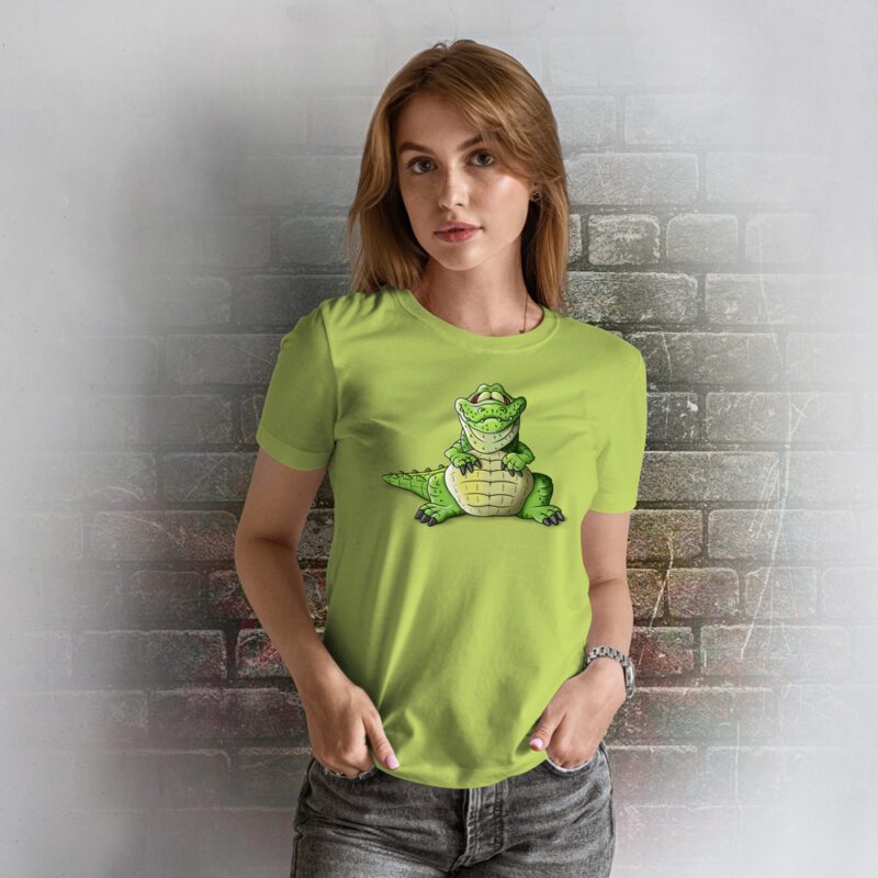 Funnyfriend Damen T-Shirt Kroko apple green