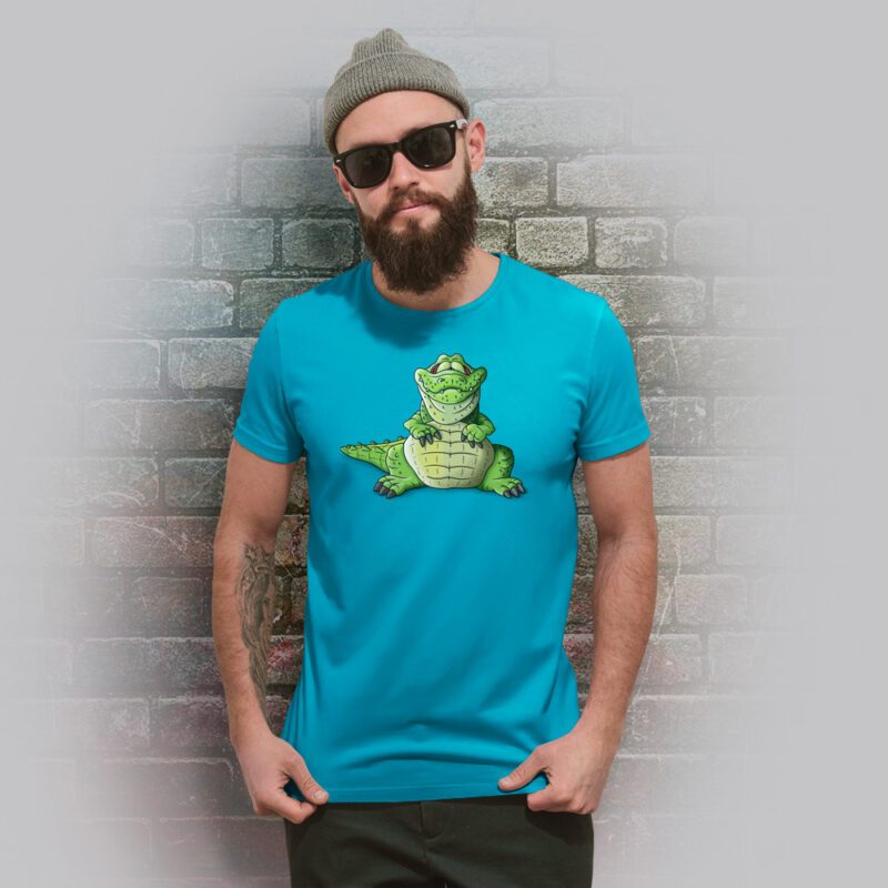 Funnyfriend Herren T-Shirt Alligator aqua