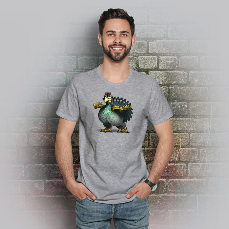 Funnyfriend Herren T-Shirt Auerhahn grey melange