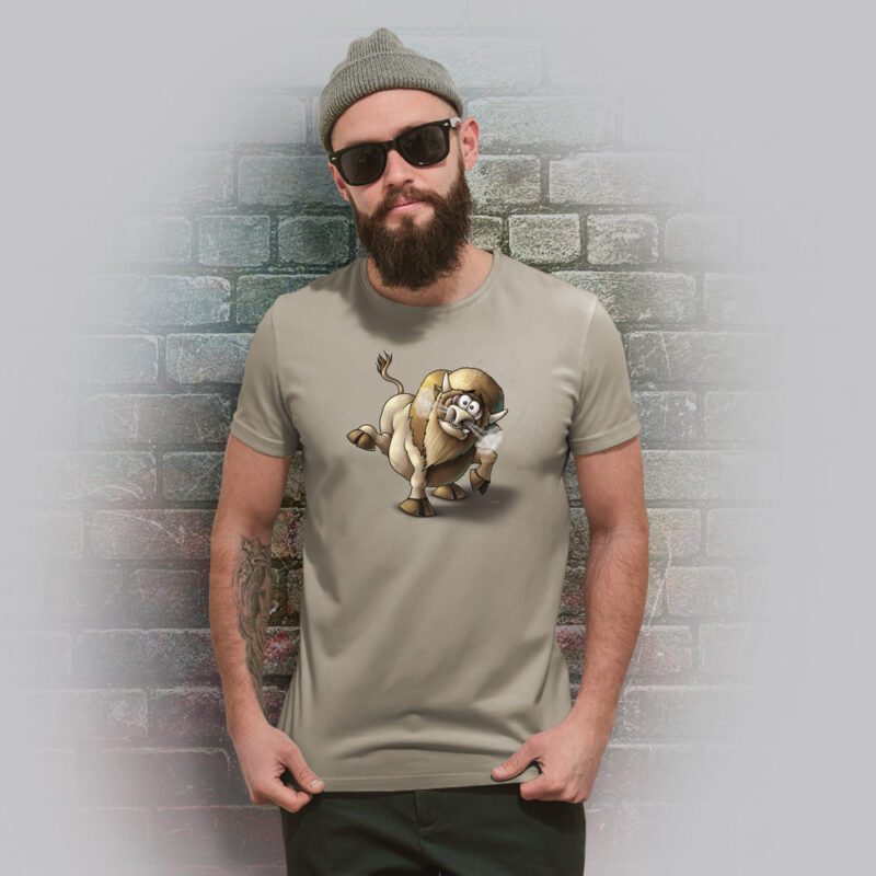 Funnyfriend Herren T-Shirt Bulle khaki