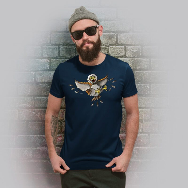 Funnyfriend Herren T-Shirt Eule navy
