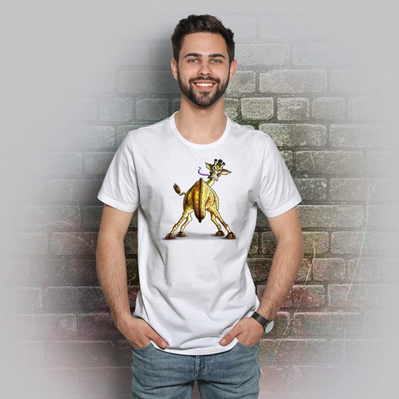Funnyfriend Herren T-Shirt Giraffe weiß