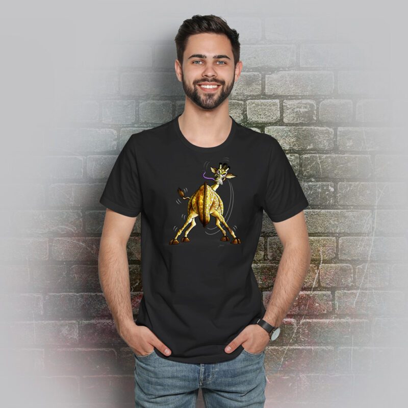 Funnyfriend Herren T-Shirt Giraffe schwarz