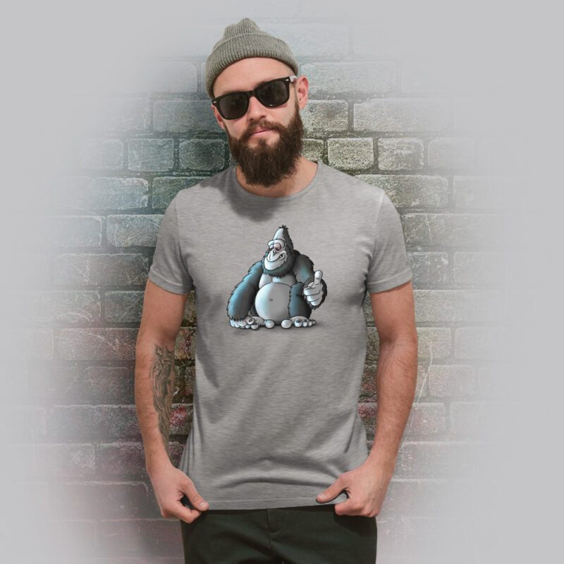 Funnyfriend Herren T-Shirt Gorilla grey melange