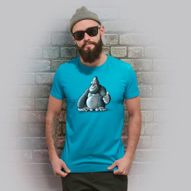 Funnyfriend Herren T-Shirt Gorilla aqua
