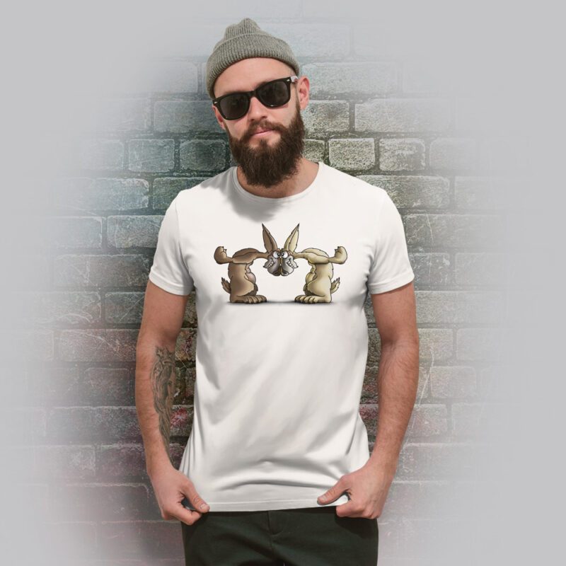 Funnyfriend Herren T-Shirt Rabbit weiß