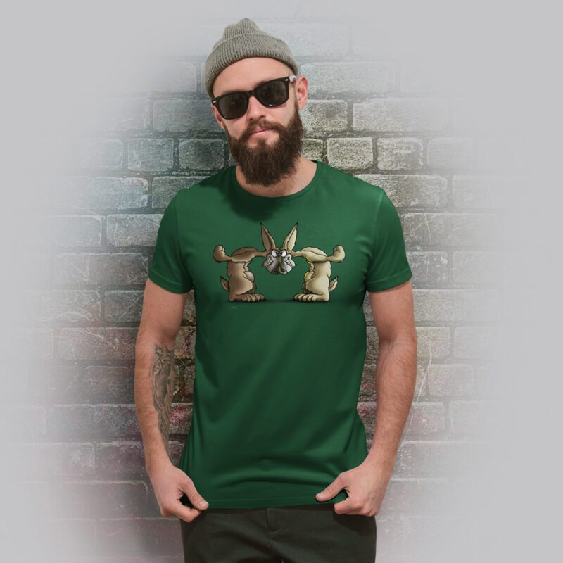 Funnyfriend Herren T-Shirt Rabbit bottle green