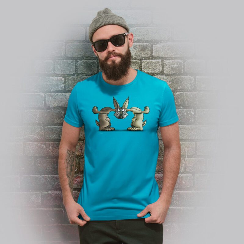 Funnyfriend Herren T-Shirt Rabbit aqua