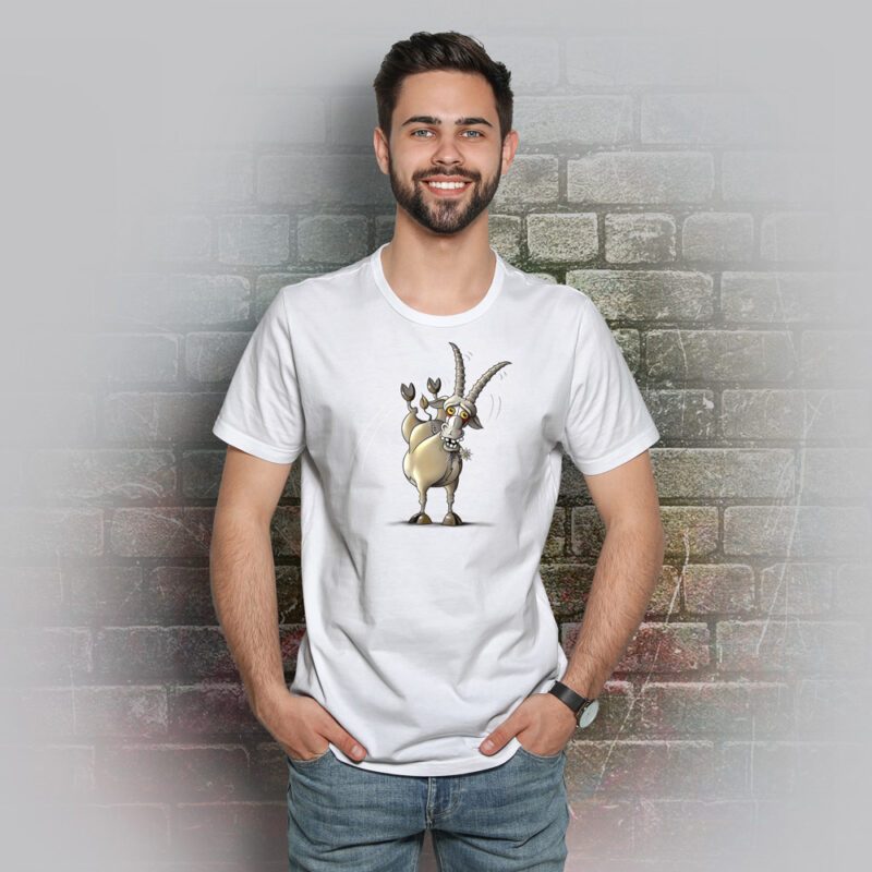 Funnyfriend Herren T-Shirt Steinbock weiß