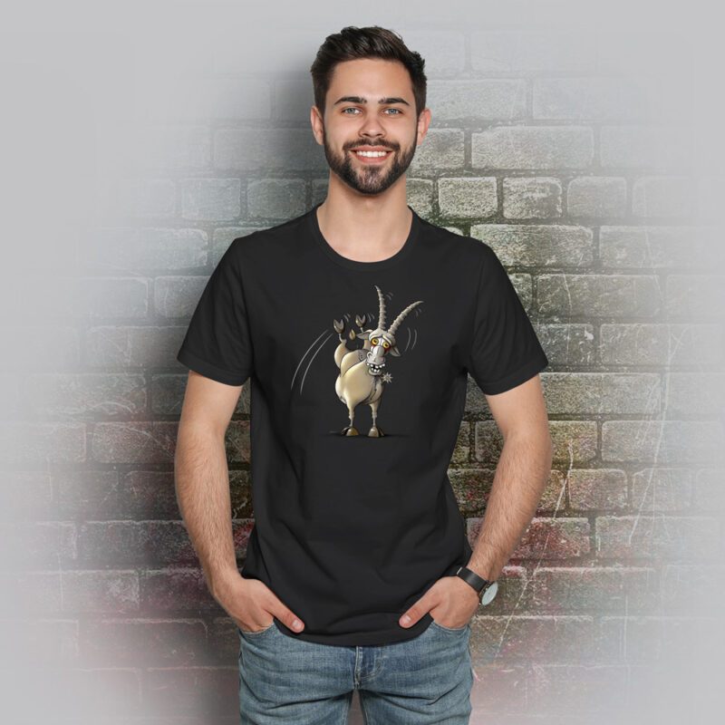 Funnyfriend Herren T-Shirt Steinbock schwarz
