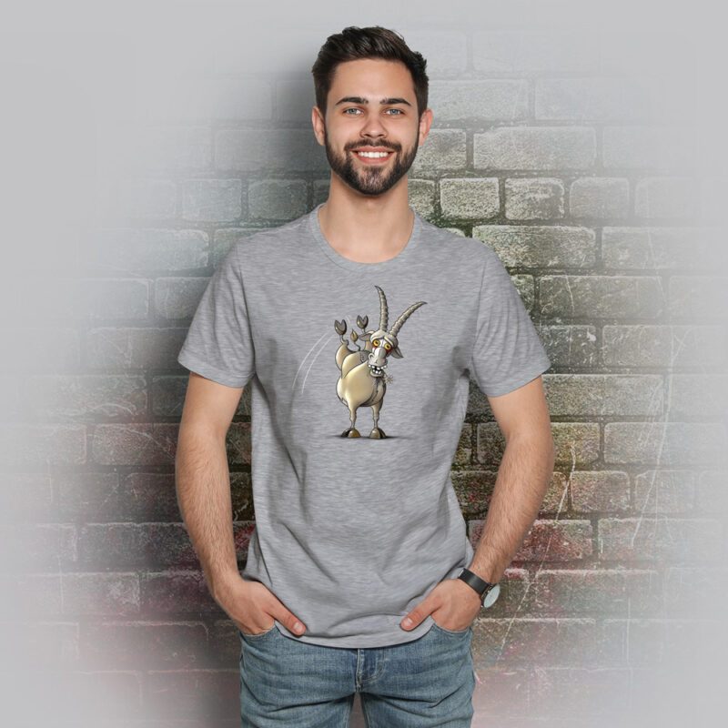 Funnyfriend Herren T-Shirt Steinbock grey melange