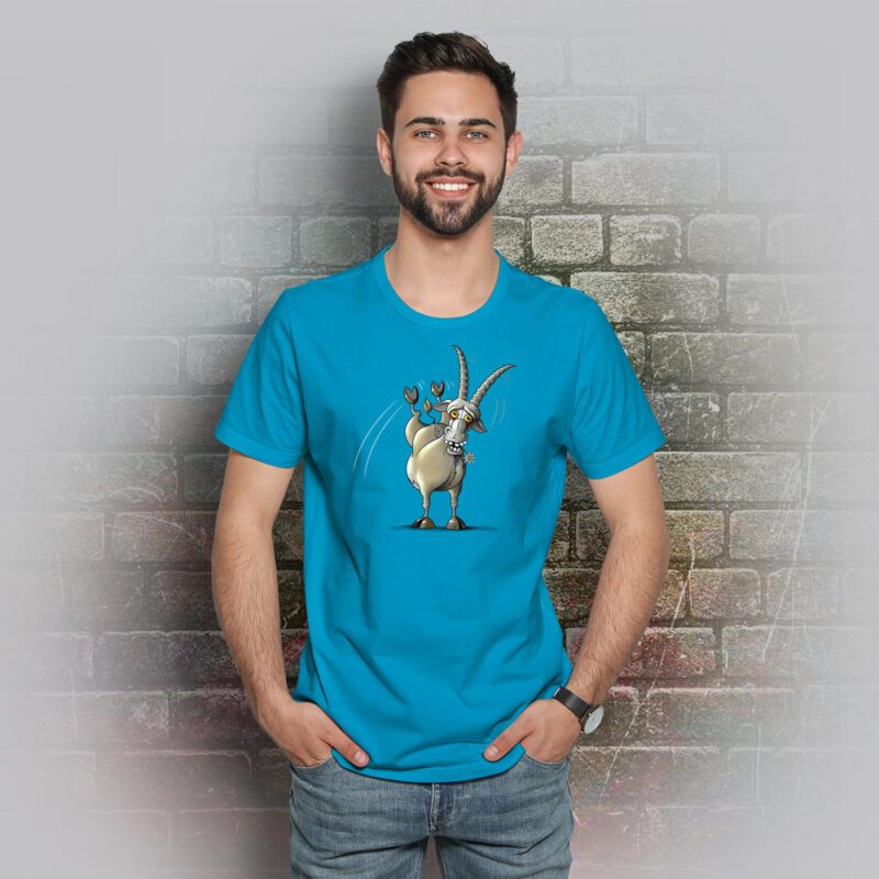 Funnyfriend Herren T-Shirt Steinbock aqua
