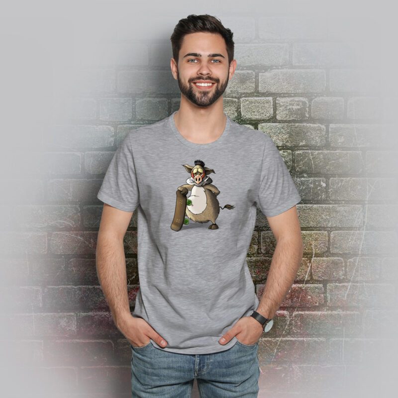 Funnyfriend Herren T-Shirt Wildsau grey melange