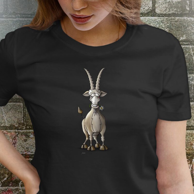 Funnyfriend Damen T-Shirt Steinbock lacht