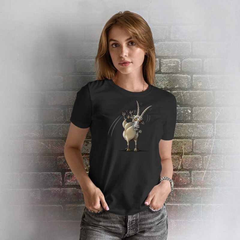 Funnyfriend Damen T-Shirt Steinbock schwarz