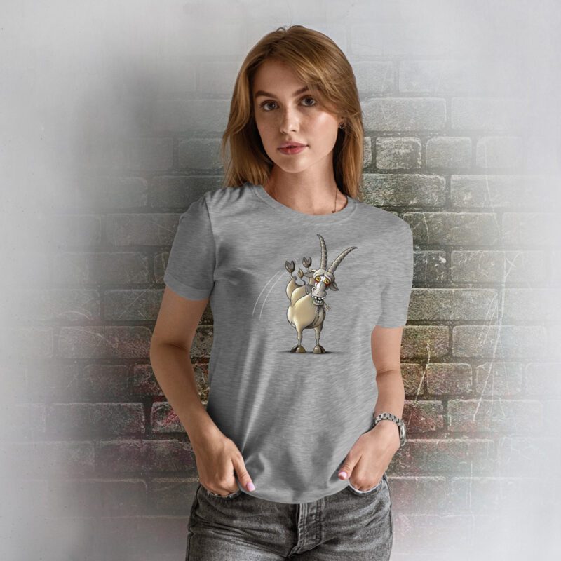 Funnyfriend Damen T-Shirt Steinbock grey melange