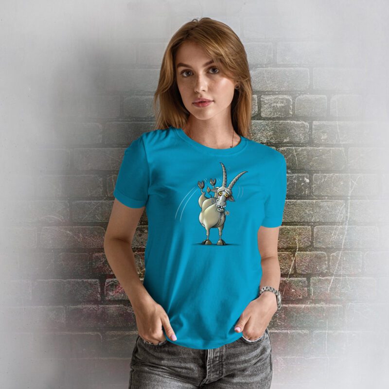 Funnyfriend Damen T-Shirt Steinbock aqua