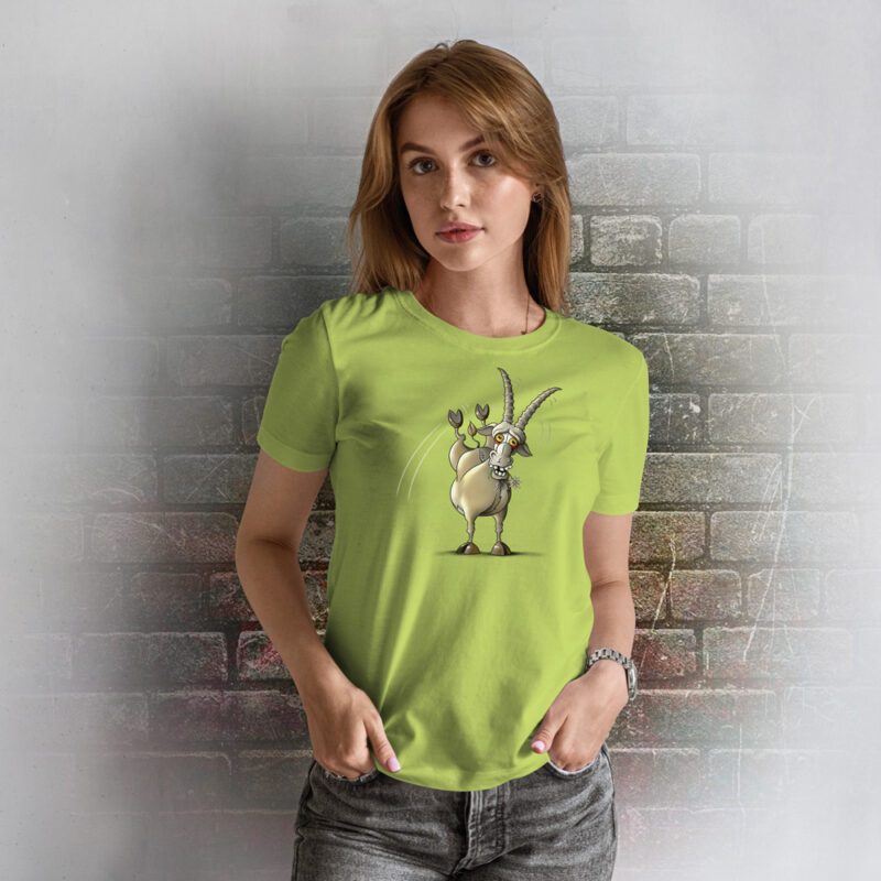 Funnyfriend Damen T-Shirt Steinbock apple green