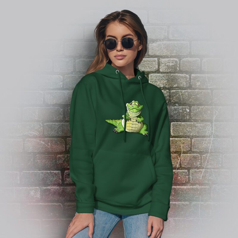 Funnyfriend Hoodie Alligator bottle green