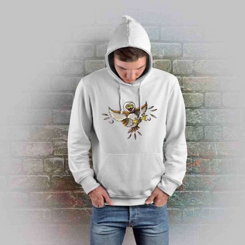 Funnyfriend Hoodie Eule weiß