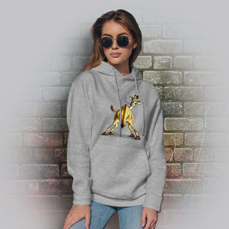 Funnyfriend Hoodie Giraffe grey melange