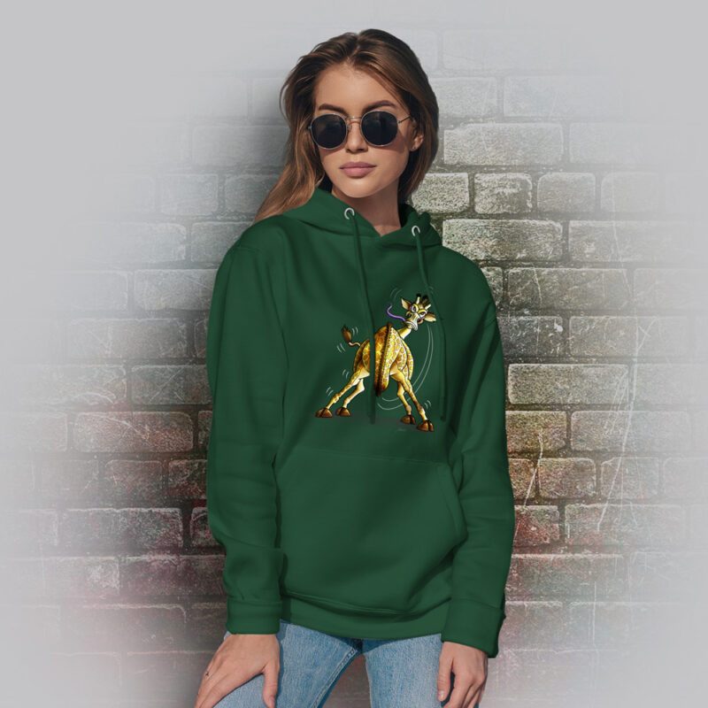 Funnyfriend Hoodie Giraffe bottle green