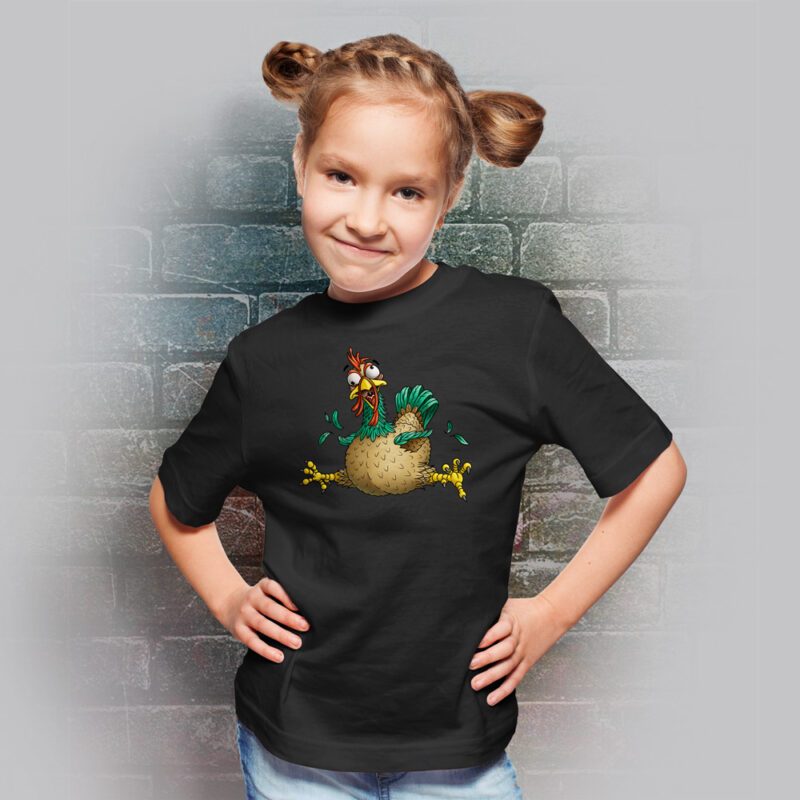 Funnyfriend T-Shirt Kids Gockel schwarz