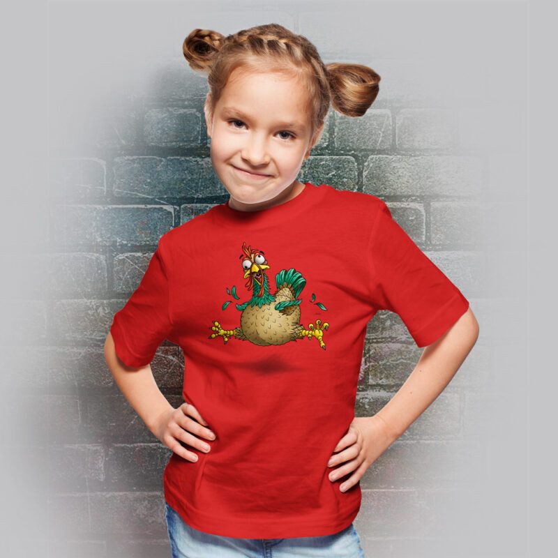 Funnyfriend T-Shirt Kids Gockel rot