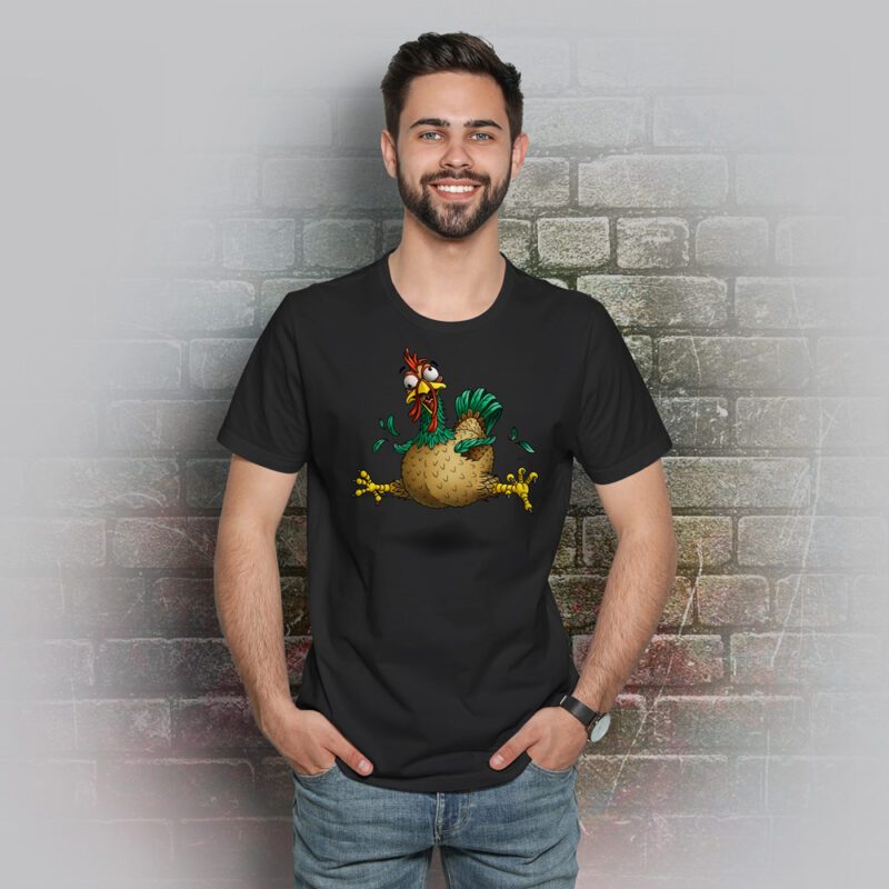 Funnyfriend T-Shirt Herren Gockel schwarz