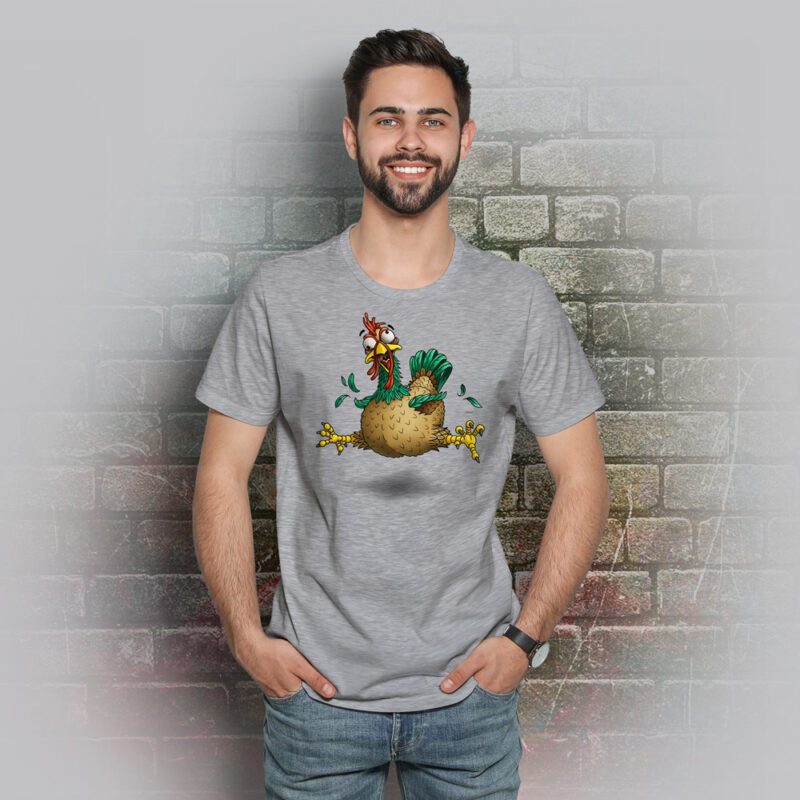 Funnyfriend T-Shirt Herren Gockel grey melange