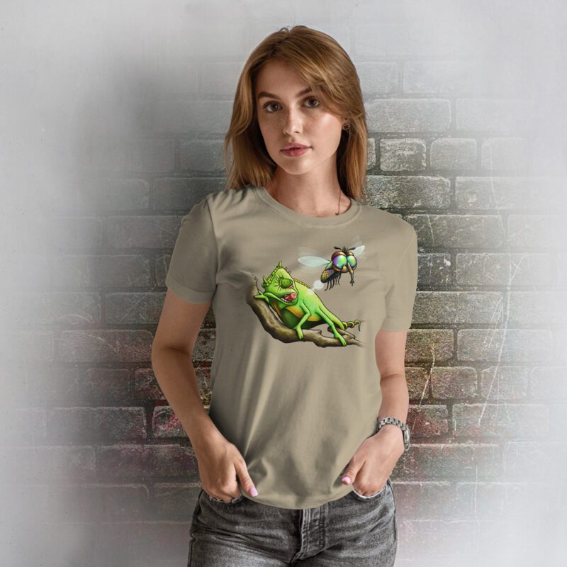 Funnyfriend T-Shirt Damen Chamäleon khaki