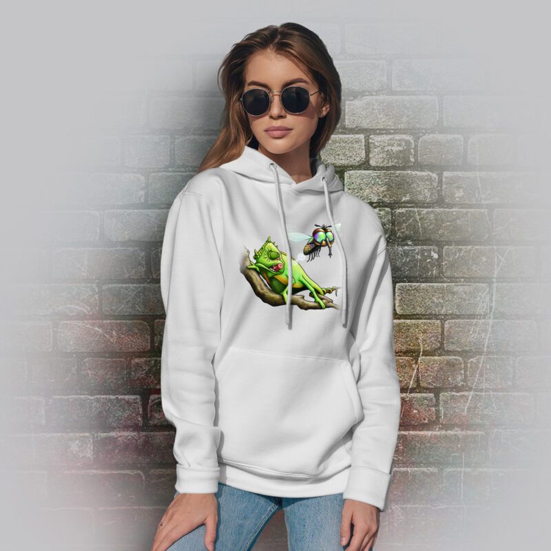 Funnyfriend Hoodie Chamäleon weiß