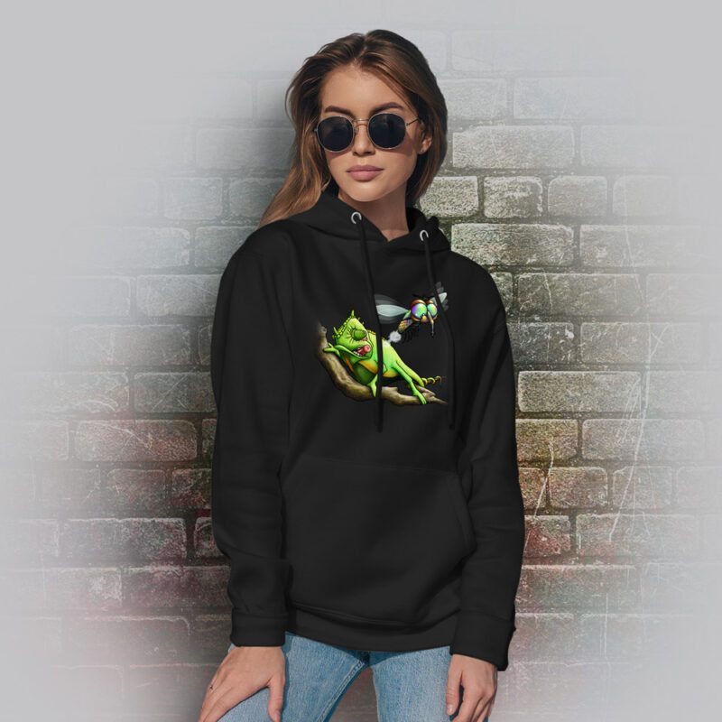 Funnyfriend Hoodie Chamäleon schwarz
