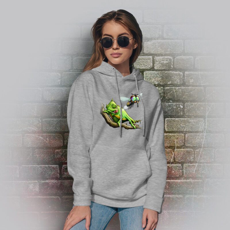 Funnyfriend Hoodie Chamäleon grey melange