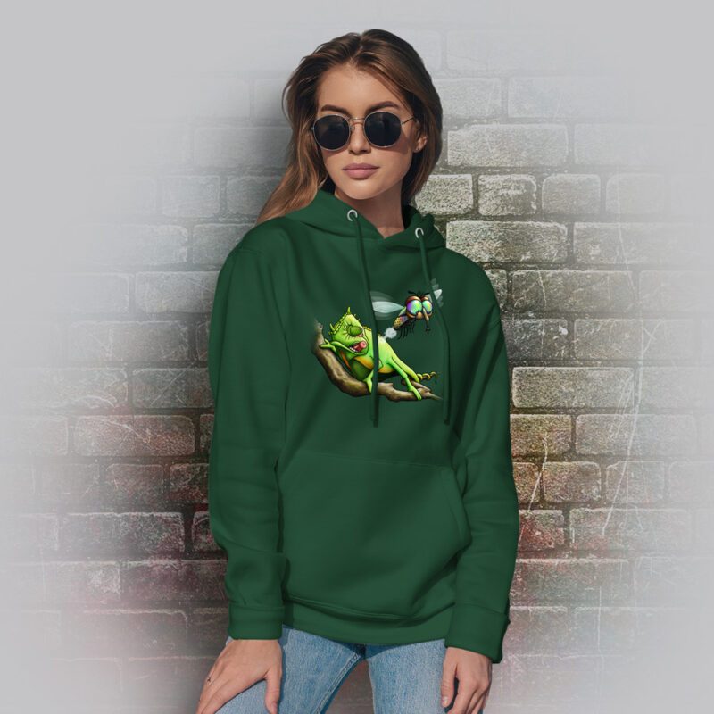 Funnyfriend Hoodie Chamäleon bottle green