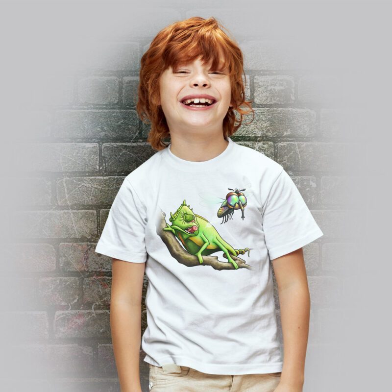 Funnyfriend T-Shirt Kids Chamäleon weiß